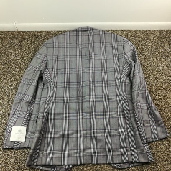 NWT Oxxford Clothes Sport Coat Super 110s Wool Glen Plaid Blue Pink 40R - Picture 10 of 15